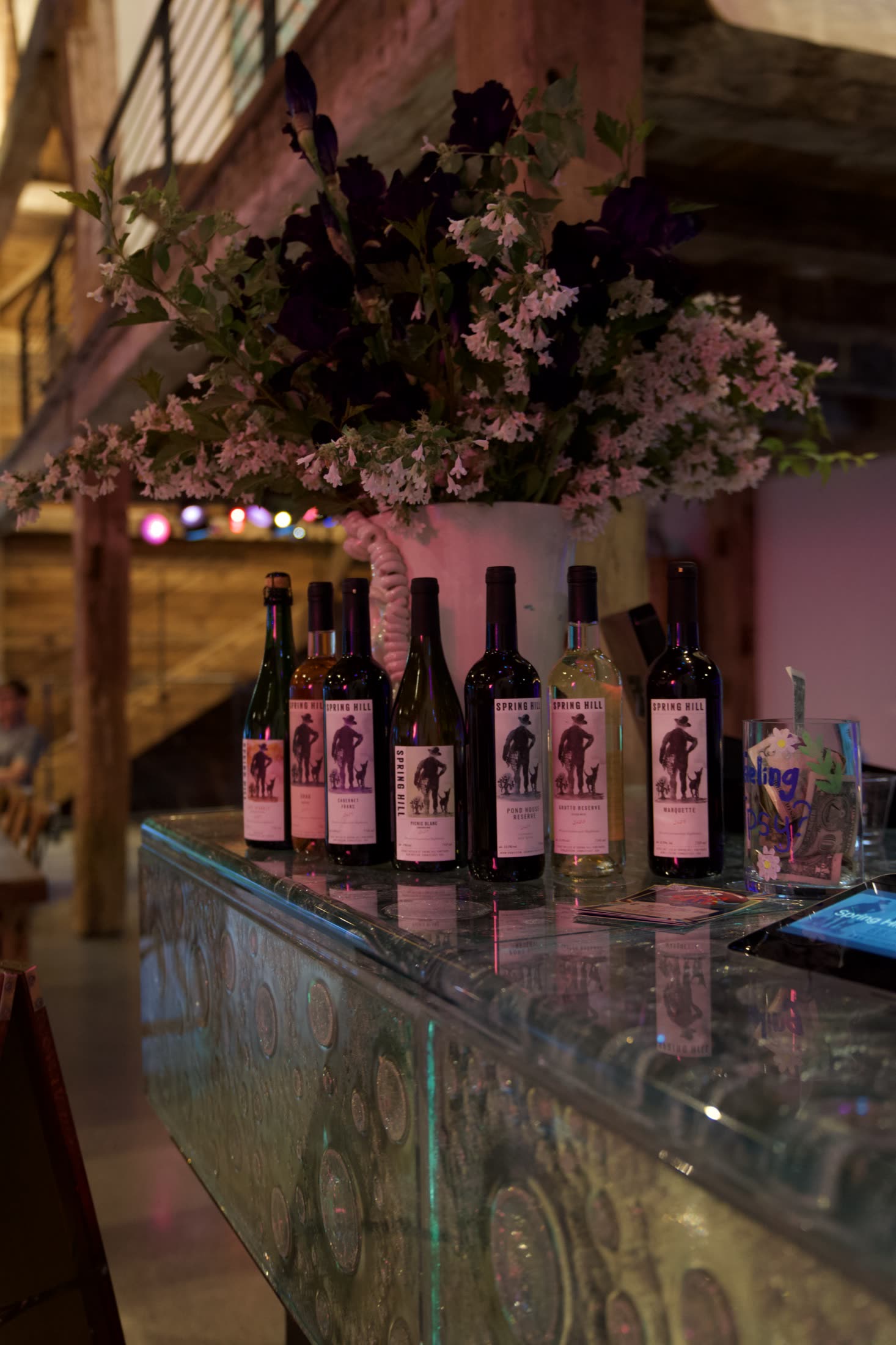 Tasting bar bottle lineup